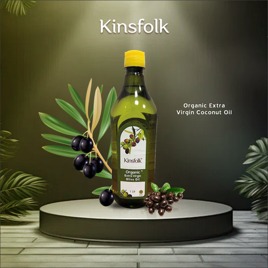 Kinsfolk Organic Extra Virgin Olive Oil ((IMPORTED Oil From Spain)) - 1 Ltr