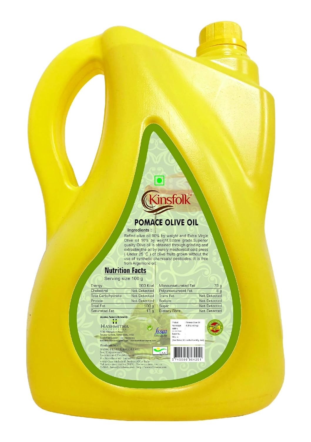 Kinsfolk Imported POMACE Olive Oil JAR - 5.25 Ltr